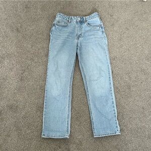 H&M Light Wash Straight Ankle High Rise Jeans